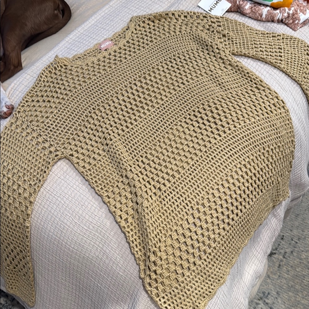 Show Me Your MuMu Tan Knit Swim Coverup